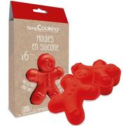 ScrapCooking - Coffret 6 Moules en Silicone Bonhommes Pain d’Épices - Kit Pâtisserie pour Gâteaux de Noël Ginger - Moules Individuels Souples - Aptes Four & Lave-Vaisselle - Cadeau Cuisine - 2911