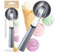 ScrapCooking - Cuillère à Glace en Inox - Pour Faire des Boules de Glaces Rondes & Parfaites - Cuillère Métal avec Gâchette - Ustensile Glacier Professionnel - 5283