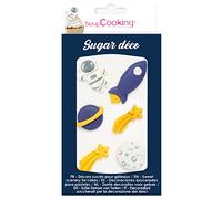 ScrapCooking - Décosucres Espace - Décorations pour Pâtisseries, Desserts, Gâteaux, Biscuits, Cupcakes, Anniversaires - Vaisseau Spatial Astronaute Étoile - Cake Design - 6985