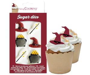 ScrapCooking - Décosucres Sorcier - Décorations Alimentaires Cupcakes - Déco Comestibles Pâtisseries, Desserts, Gâteaux - Thème Magie, Halloween, Anniversaire - 6981