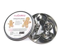 ScrapCooking - Découpoirs Bonhommes Pain d'Épices en Inox - 3 Moules Emporte-pièces en Forme de Bonhomme de Noël, Mannala, Mannele, Gingerbread - Pâtisserie Biscuits Gâteaux Sablés Décoration - 2009