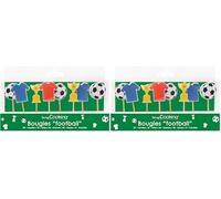 ScrapCooking - Kit de 8 Bougies Football - Décoration Foot pour Gâteau Anniversaire, Dessert, Pâtisserie - Bois Paraffine Gâteau - Déco Fête, Enfant, Cupcake, Ballon - 5001 (Lot de 2)