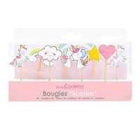 ScrapCooking – Kit de 8 bougies licorne – Bois paraffine – Rose arc-en-ciel – 5033