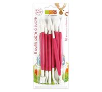 Outils pour pâte à sucre - SCRAPCOOKING - Lot de 8 - Double embouts (16 fonctions) - Blanc/Rose