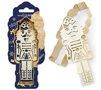 ScrapCooking - Kit Découpoir + Embosseur Bois Casse-Noisette - Emporte-Pièce Noël en Inox pour Biscuits en Relief - Moule Accessoires Pâtisserie Sablés - Coloris Doré - 2097