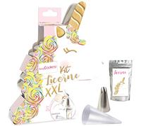 ScrapCooking - Kit Licorne XXL - Kit Pâtisserie avec Emporte-pièce, Poche Pâtissière, Douille Fleur & Préparation Gâteau - Moule Découpoir Anniversaire - 3917, Argent