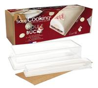 ScrapCooking - Kit Moule Bûche de Noël & Insert - 2 Moules PVC Semi-rigides & Réutilisables - Accessoires Pâtisserie Dessert de Noël - Recette de Bûche Framboise Chocolat Blanc - 1921