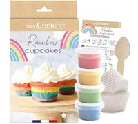 ScrapCooking - Kit Rainbow Cupcakes - Pour Créer des Cupcakes Arc-en-Ciel - Kit Pâtisserie Décoration Gâteau - Avec Colorants Alimentaires, Caissettes & Recette - 3787