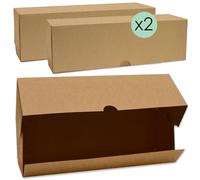 ScrapCooking - Lot de 2 Boîtes à Bûches et Cakes - Carton Kraft Alimentaire - 35 x 11 x 11 cm - Transport Gâteaux Pâtisseries Desserts Noël - Fabriqué en France - 5500