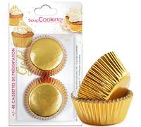ScrapCooking - Lot de 48 Caissettes Dorées pour Cupcakes & Muffins - Décorations Étuis Tasses en Papier pour Pâtisseries - Caissettes de Présentation - Couleur Or - 5068