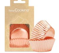 ScrapCooking - Caissettes de cuisson Cupcakes & Muffins Rose Gold Effet métallique 48 pièces