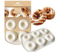 ScrapCooking - Moule à Donuts Antiadhésif - 6 Formes pour Donuts Beignets & Babas - Moule en Métal - Apte Four & Congélateur - Pâtisserie Gâteau - Beige - 1298