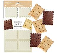 ScrapCooking - Moule Silicone 8 Petits Beurres - Moule Biscuits - Apte Four & Congélateur - Pâtisserie Gâteau Enfant - Ustensile Souple - Vert d’Eau - 3182