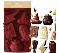 ScrapCooking - Moule Silicone Sorcier - 15 Formes Biscuits & Gâteaux - Apte Four & Congélateur - Pâtisserie Gâteau Enfant - Ustensile Souple - Magie Sorcellerie - 2998, Bordeaux