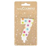 Scrapcooking - Numéro 7 Bougie Paraffine Multicolore 15,5 x 8 x 1 cm - 0387