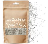 ScrapCooking - Pot de Décors Sucrés Mini-Billes Argentées 80g - Sprinkles Pâtisserie Comestibles - Billes en Sucre Argent - Décoration Desserts, Gâteaux, Cupcakes - Noël, Anniversaire - 7458
