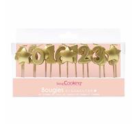 15 Bougies 1,2,3,Étoiles Dorées