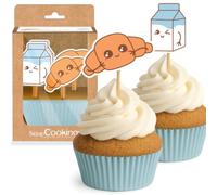 ScrapCooking - Set de 24 Caissettes & Toppers pour Cupcakes - Thème Kawai - Décorations pour Pâtisseries, Desserts, Gâteaux, Biscuits, Anniversaires - Japon, Manga - 4908