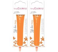 ScrapCooking - Stylo Choco Orange - Crayon Alimentaire Pâtisserie 25 g - Stylo Décoratif Comestible - Écrire & Dessiner sur Desserts, Gâteaux & Biscuits Anniversaire Halloween - 6808 (Lot de 2)