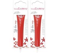 ScrapCooking - Stylo Choco Rouge - Crayon Alimentaire Pâtisserie 25 g - Stylo Décoratif Comestible - Écrire & Dessiner sur Desserts, Gâteaux & Biscuits Noël Anniversaire - 6803 (Lot de 2)