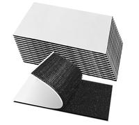 Scratch Autocollant Double Face (15 pièces), 50 * 100mm Bande Scratch Adhésive Noir, Pour Mur, Sol, Métal, Plastique, Ménage, Bricolage, Puissant Réutilisable, Carré noir