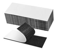 Scratch Autocollant Double Face (15 pièces), Bande Scratch Adhésive Noir, Pour Mur, Sol, Métal, Plastique, Ménage, Bricolage, Puissant Réutilisable 3 * 10cm, Carré noir