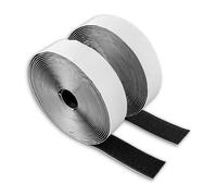 Scratch Autocollant Double Face, 4 mètres de bande molletonnée + 4 mètres de bande à crochets, Noires, 16 mm de largeur, Peut être coupé avec des ciseaux, scratch moustiquaire autocollant tissu tape
