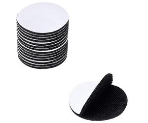 Scratch Autocollant Rond 30mm, 60 pièce Scratch Adhésif Rond Autocollant Adhésif Ronds Crochet et Boucle Adhésifs pour papier plastique verre cuir métal vêtements (30 paires, 30mm)