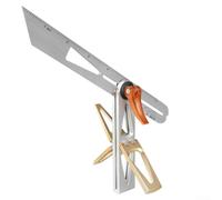 Scriber Règle de marquage d'angle coulissante en T avec double échelle pour le travail du bois - Jauge à queue d'aronde réglable 300 mm ABS et acier inoxydable (argenté)