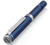 Scriveiner Roller Bleu EDC Stylo de luxe, Stylo de poche lourd avec finition chromée, d'écriture agréable, Cadeau homme et femme, Recharge Schmidt, Ensemble de stylos de bureau