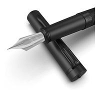 SCRIVI PENS Ensemble de stylos plume [Extra Fine Plume], collection Artistry, coffret cadeau ; 2 cartouches d'encre, convertisseur de recharge d'encre, calligraphie [chrome noir]