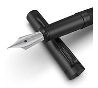 SCRIVI PENS Ensemble de stylos plume [Fine Plume], collection Artistry, coffret cadeau ; 2 cartouches d'encre, convertisseur de recharge d'encre, calligraphie [chrome noir]