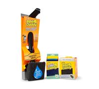 Scrub Daddy BBQ Daddy Kit de nettoyage pour barbecue - Brosse de barbecue sans poils avec recharge + 2 éponges en acier Scour Daddy - Grattoir intégré - Outils de nettoyage de barbecue contrôlés à