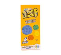 Scrub Daddy Color Eponge Smiley Anti-Rayures, Eponge Vaisselle Lavable Antibactérienne et Réutilisable, Eponges Vaisselles pour Cuisine et Salle de Bain, Éponge à Récurer Flextexture - Lot de 6