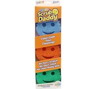 Scrub Daddy Color Eponge Smiley Anti-Rayures, Eponge Vaisselle Lavable Antibactérienne et Réutilisable, Eponges Vaisselles pour Cuisine et Salle de Bain, Éponge à Récurer Flextexture - Lot de 3