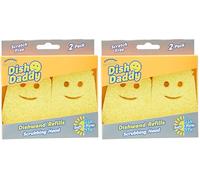 Scrub Daddy Dish Daddy 2X Têtes de Rechange - Remplacement pour Eponge à Vaisselle Grattante FlexTexture et Manche Intégré Distributeur de Liquide et Savon, (Lot de 2)