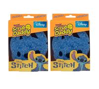 Scrub Daddy Disney Stitch Éponge à Récurer Anti Rayure, Eponges Lavables Reutilisables Antibactériennes Flextexture, Eponge Vaisselle pour Menage, Cuisine et Salle de Bain, Lot de 2