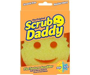 Scrub Daddy Éponge à vaisselle jaune d'origine, éponge de nettoyage pour le visage, éponge anti-rayures cuisine, gomme à saleté, éponges de nettoyage, passe au lave-vaisselle