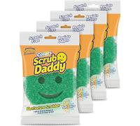 Scrub Daddy Essentials Éponges de Cuisine pour Le Lavage, Éponges Grattantes Non Rayantes à Texture Changeante, Produits de Nettoyage Anti-Odeurs pour Salle de Bain, Lot de 4