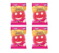 Scrub Daddy Scrub Mommy Essentials Éponges de Nettoyage - Tampons Double Face Non Rayants, Éponge de Cuisine pour Vaisselle & Salle de Bain, Éponges Fines à Texture Flexible, Pack de 4