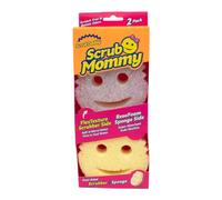 Scrub Daddy Scrub Mommy Violet Éponge Lavable Anti Scratch Double Face, Eponge Vaisselle Cuisine et Salle de Bain, Anti-Rayures, Antibactérienne et Réutilisable, Eponge Grattante Flextexture, Lot de 2