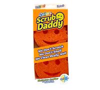 Scrub Daddy Smiley Anti-Rayures, Eponge Vaisselle Lavable Antibactérienne et Réutilisable, Eponges Vaisselles pour Cuisine et Salle de Bain, Éponge à Récurer Flextexture - Lot de 2 -coloris aléatoire