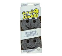 Scrub Daddy Style Éponge à Récurer Smiley Anti Rayure, Eponges Lavables Reutilisables Antibactériennes Flextexture, Eponge Vaisselle pour Menage, Cuisine et Salle de Bain, Gris, Lot de 2