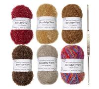 Scrubby - Torchons de cuisine - Assortiment de couleurs - Fil de serviette de cuisine en crochet - Fil à tricoter à éponge qui ne raye pas | Crochet et pour serviettes de bain, torchons de