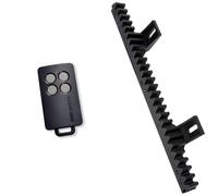 SCS Sentinel, AAM0121, Télécommande de Portail 4 Canaux avec Code Secret Tournant & AAM0098 - Crémaillère pour portail coulissant - 34 cm - Corps en Nylon avec insert en acier