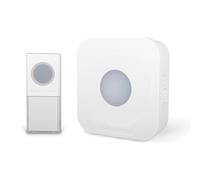 SCS Sentinel - Carillon sans Fil - Portée 200 m - 36 Mélodies au Choix - Indicateur Lumineux - Bouton Étanche IP44 - Fonctionne à Piles - Couleur Blanc Élégant