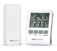 SCS Sentinel DigiThermo - Thermomètre Digital Intérieur Extérieur - Sonde Sans Fil 433 MHz - Portée 60 m - Double Affichage - Mémorisation Températures Mini, Maxi - Écran LCD - Blanc - HCN0062