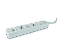 SCS Sentinel, HCN0072, Rallonge multiprise connectée, Cordon d'alimentation 1.5 m, 4 Prises + 3 Ports USB, 3 Prises contrôlables à Distance, 4 Prises alimentées en Permanence, SmartPlug Strip