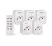 SCS Sentinel, HCN0079, Kit de 5 Prises Télécommandées avec 1 Télécommande, ControlPower x5, Portée 30m, Prise Domotique d'Intérieur pour Appareils Électriques et Luminaires,10A, 2300W, Blanc