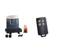 SCS Sentinel, MCO0108 Motorisation crémaillères Portail Coulissant, 24V, 2 télécommandes portée 50m & AAM0121, Télécommande de Portail 4 Canaux avec Code Secret Tournant, Portée 50m